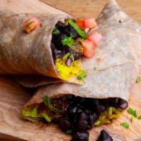 Veggie Burrito · Veggies- Bell Peppers, Mushrooms, Onions, Tomatoes, Shredded Chao Cheese, choice of Flour or...