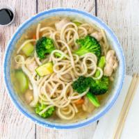 Chicken Noodles Soup · Soup that is made with chicken broth noodles and vegetables.