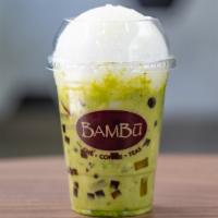 Smashed Avocado · Avocado, boba, coffee and rainbow jellies, condensed milk. 770 cal.