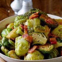 Roasted Brussel Sprouts Salad · Baby Arugula, House Made Balsamic Vinaigrette, Brussel Sprouts, Smoked Bacon, Lemon Vinaigre...