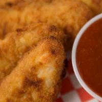Chicken Tenders · Served with Ranch or BBQ Sauce.