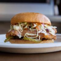 Fried Chicken Sandwich · Our delicious fried chicken sandwich. Served on a brioche bun with provolone cheese, colesla...