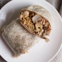 Burritos · Wrapped flour tortillas filled with protein and toppings