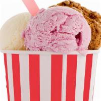 Triple Scoop In A Cup · Three scoops of Ice cream in a triple scoops cup
Up to 3 different flavors