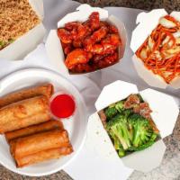 Dinner For 6 · Includes three large a la cartes of fried rice, chow mein or steamed rice, plus your choice ...