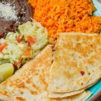 Quesadilla Combo · Quesadilla Comes with Rice and Beans Add on