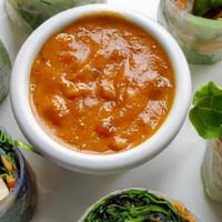 Spring Rolls · Organic green leaf, romaine, carrots, mint, basil, tofu wrapped with rice paper, peanut sauce.