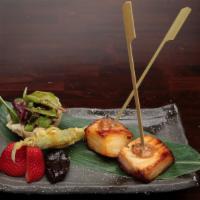 Grilled Seabass Skewer (2) · Chilean seabass marinated in special miso sauce.