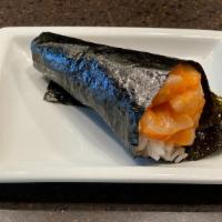 Spicy Japan Scallop Hand Roll · Chopped japan scallop and spicy mayo.