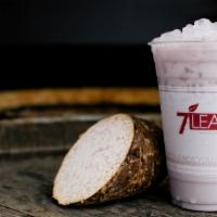 Taro Milk Tea · A milk tea cooked and steeped with fresh taro roots and green tea: a sweet and creamy treat.