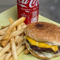 Cheese Burger Special · Great money saving  1/4 lb. Burger with Cheese Small Fries and one Can Soda (ONLY $10 includ...