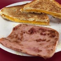 Grilled Ham & Cheese Sand · Slice Ham and Real American Cheese melted on white bread.