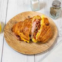 Islander Breakfast Croissant · Ham, Sausage & Bacon, with Egg & Cheese.