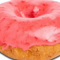 Cherry Iced Cake · Cake donut with cherry icing.