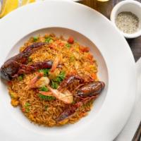 Cajun Seafood Fried Rice · Fried rice tossed in our house-made Cajun seasoning blend with shrimp and crawfish. dine-in/...