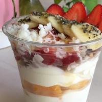 Yogurt Parfait · Organic Greek yogurt, fresh fruits with Granula