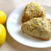 Lemon Poppy Seed Scone Vegan · Handmade in house vegan scones. Fresh  Lemon, poppy seed.