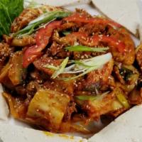 Stir-Fried Kimchi With Pork & Tofu · Medium spicy. Stir Fried Kimchi with pork with side of Tofu