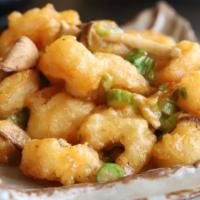 Popcorn Shrimp Tempura · rock shrimp tempura with miso glaze