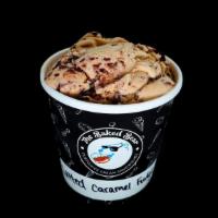 Caramel Pretzel Fudge Pint · Creamy Caramel Ice Cream w/ chocolate covered pretzels and salted chocolate ripple