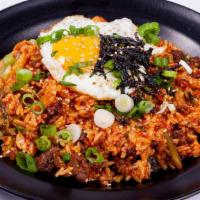 Kimchi Fried Rice · Choice of Beef, Spicy Pork or Chicken