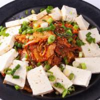 Tofu Kimchi · Kimchi and Pork in a spicy sauce with Tofu