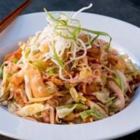 Chin Chin Chinese Chicken Salad · Shredded iceberg lettuce, chicken breast, scallions, carrots, toasted almonds, crispy rice  ...