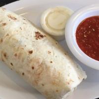 Breakfast Burrito · Two farm-fresh eggs, bacon, sausage, turkey-bacon, turkey-sausage, chorizo or country ham; h...