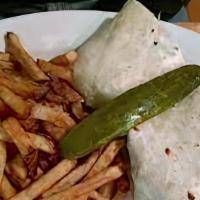 French Fries Wrap · French fries, garlic, mayo, ketchup and pickles.