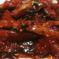 Eggplant With Hot Garlic Sauce · Spicy. Hot and spicy.
