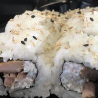 Teriyaki Roll · Teriyaki chicken, snow crab, sesame seeds.