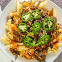 Bulgogi With Fries · Spicy. Beef, jalapeno, garlic miso, sweet chili.

Item contains raw or undercooked ingredien...