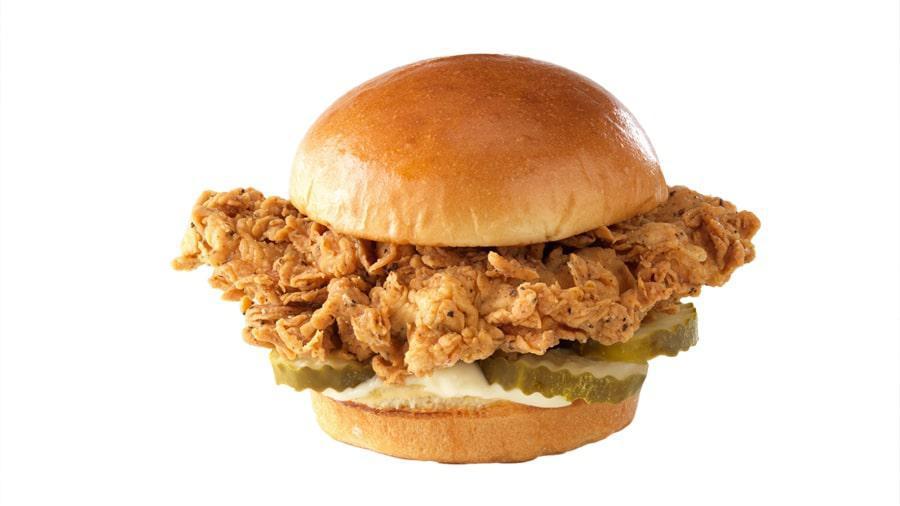 Classic Chicken Sandwich · hand-breaded chicken / pickles / mayo / challah bun / natural-cut French fries / MAKE IT WILD™: ADD A WILD SAUCE® DRIZZLE FOR NO CHARGE