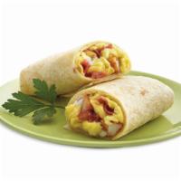 Hot Boar'S Head Bacon Breakfast Burrito · Eggs, bacon, and cheese wrapped in a flour tortilla.