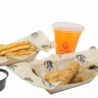 Mini 3 Pc Mozz Sticks · Comes with seasoned fries, 1 dip, and a 12oz fountain drink