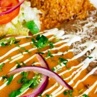 Chile Relleno Plate · One LARGE Chile Relleno loaded with Cheese drowned in our signature chile relleno sauce our ...