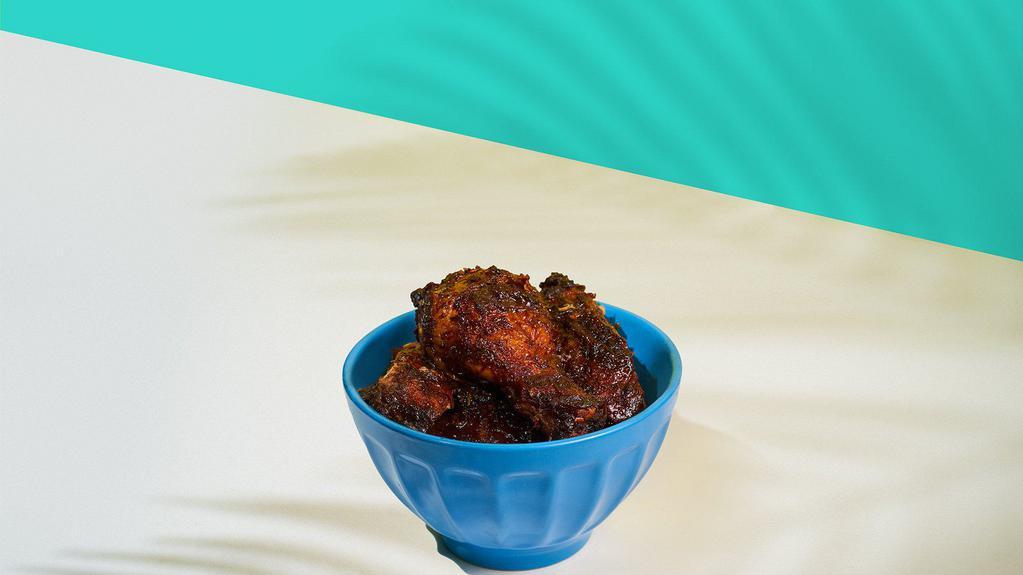 Jerk Chicken - A La Carte · A la Carte. Dark meat chicken marinated in our JamaFo jerk marinade then baked, enhancing the jerk flavor. Comes with our fairly spicy Jerk Sauce on the side.