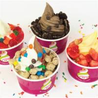 Family Pack Frozen Yogurt · 4 Small (6 oz.) Frozen Yogurt Cups + 8 Toppings