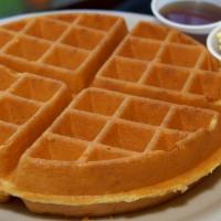 Belgian Waffle · Our giant belgian waffle with butter and syrup