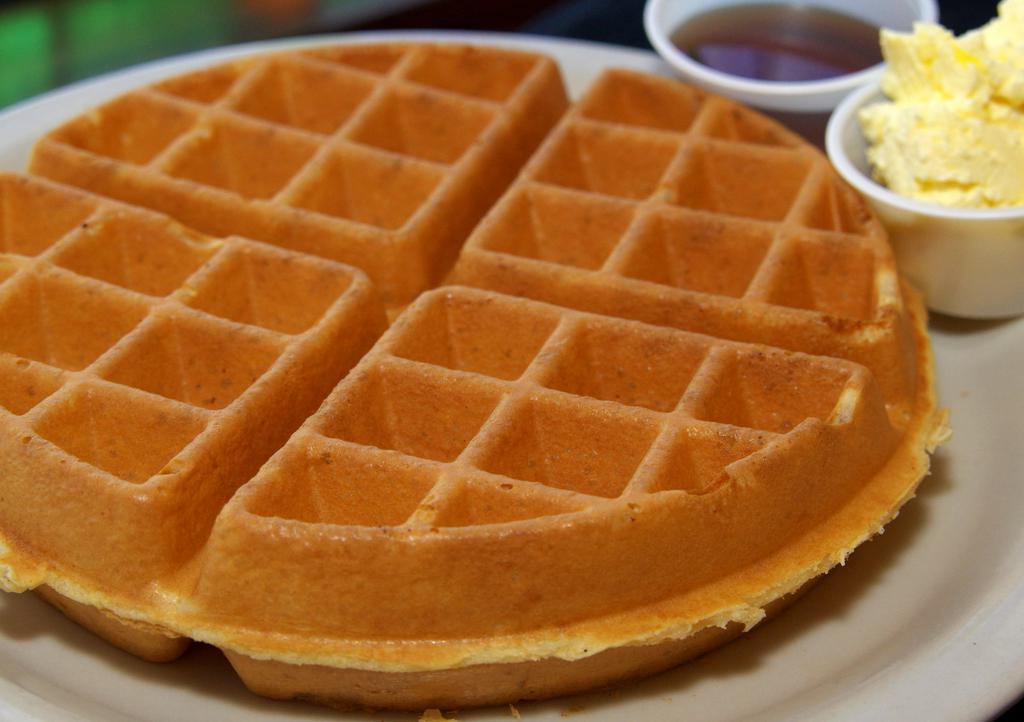 Belgian Waffle · Our giant belgian waffle with butter and syrup