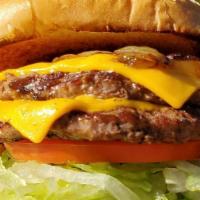Duble Cheese Combo · Mayo, Pickles, Lettuce, Tomato, Grilled Onions, Cheese and 2 Burger Patties