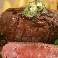 Center Cut Filet · roasted asparagus, mashed potatoes, herb butter & chives | gff