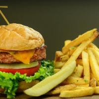 Beyond Burger · vegetarian burger, acme roll, cheddar, lettuce, tomato, onion, house dressing, fries | v | #