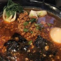 Tantan (Spicy) Ramen · Soybeans paste chicken broth, tan tan meat, bok choy, and green onion.