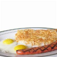 Linguica & Eggs · Two eggs any style and savory linguica sausage served with either toast or a biscuit and you...