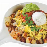 Santa Fe Skillet · Lumberjacks signature items. Bacon, cheddar cheese and diced green chilies, served over our ...