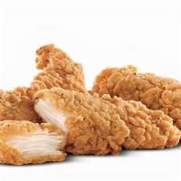 Chicken Strips · Five huge strips of deep fried juicy breast meat served with your choice of ranch dressing o...