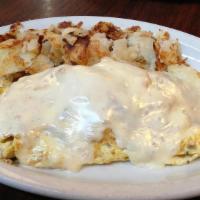 Ultimate Omelette · Marinated chicken breast, fresh mushrooms & Swiss cheese.