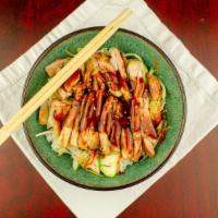 Chicken Teriyaki · Served with soup, salad and rice.