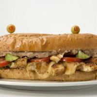 Original Chicken Philly · Fresh chopped chicken breast and with onions, peppers, and mozzarella cheese stuffed in betw...